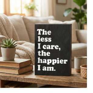 Funny and Inspirational Sarcastic Attitude Quote Wooden Box Sign