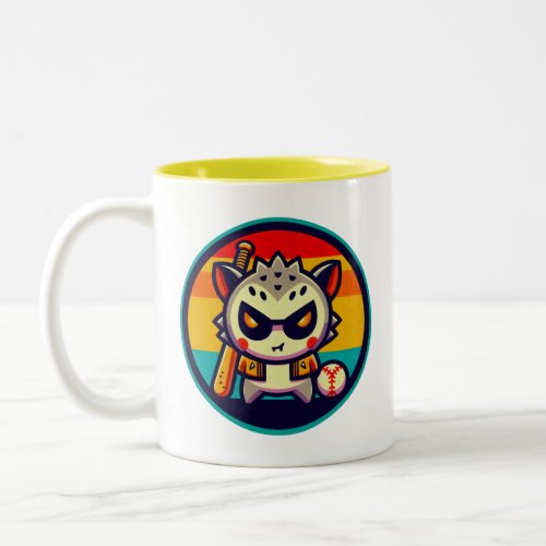 Funny and Mysterious Armadillo Baseball Bat ball Two_Tone Coffee Mug