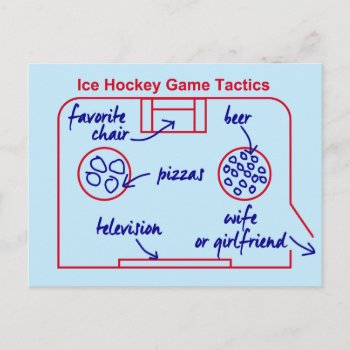 Funny And Original Ice Hockey Game Tactics  Postcard by RWdesigning at Zazzle