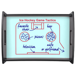 Funny and original ice hockey game tactics, serving tray