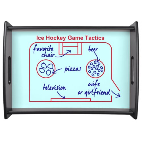 Funny and original ice hockey game tactics serving tray