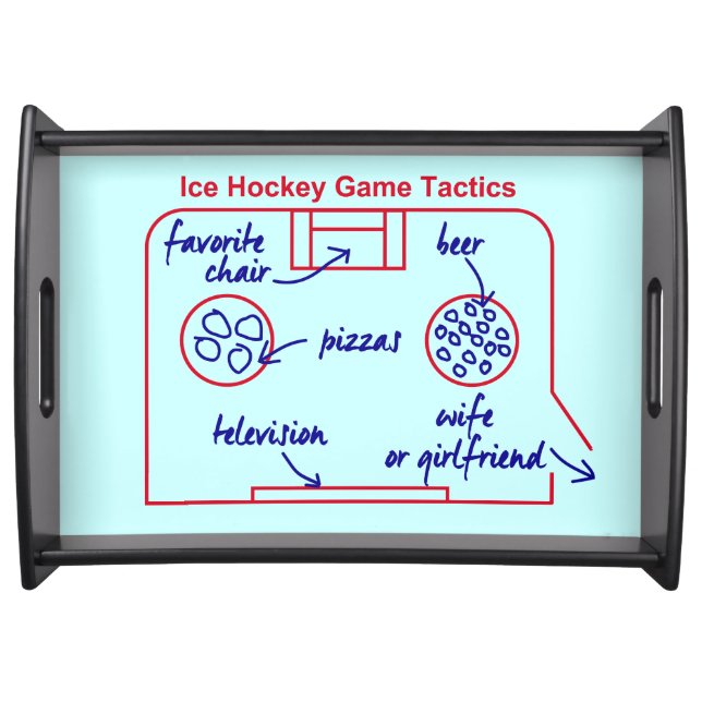 Funny and original ice hockey game tactics, serving tray (Front)