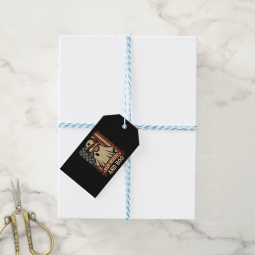 Funny and patriotic Red white and boo Gift Tags