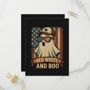 Funny and patriotic Red white and boo Invitation Postcard