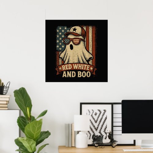 Funny and patriotic Red white and boo Poster