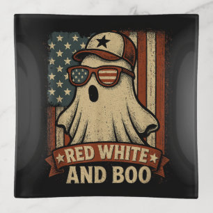 Funny and patriotic Red white and boo Trinket Tray
