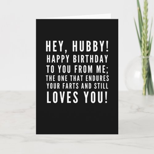 Funny and sarcastic birthday wishes for husband card