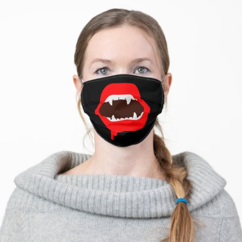 Funny and Scary Bloody Red Lips Vampire Mouth Adult Cloth Face Mask