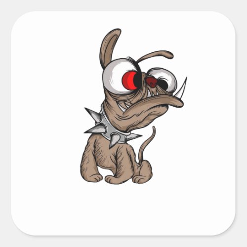 funny and scary cartoon collection 2 square sticker