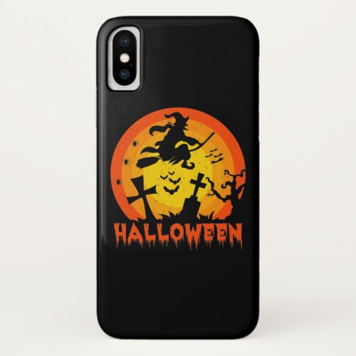 Funny And Scary Halloween witch costume iPhone XS Case
