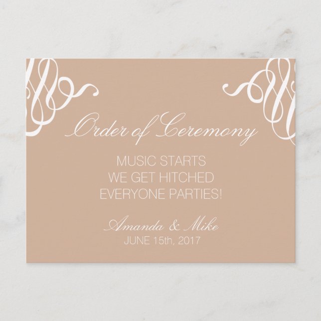 Funny and Simple Wedding Program (Front)