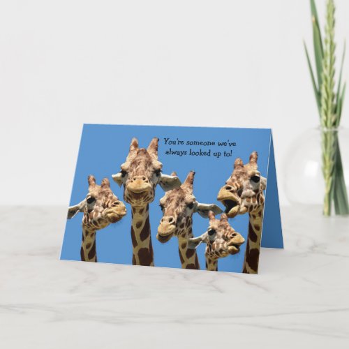 Funny and Sincere Giraffe Retirement Card