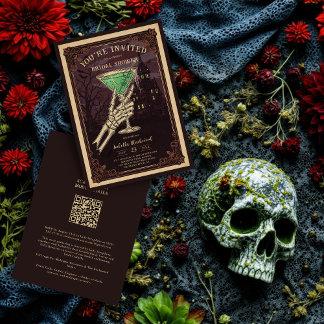 Funny and Sophisticated Halloween Gothic Cocktail Invitation