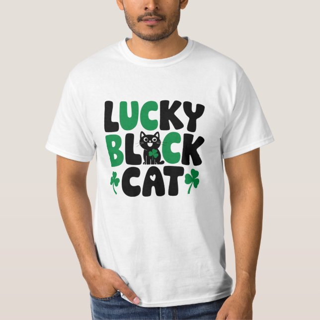 Funny and Spooky Black Cat Lover Graphics T-Shirt (Front)