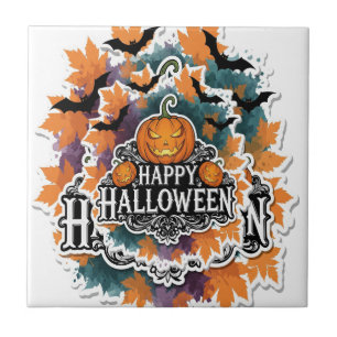 Funny and Spooky Halloween Quotes Happy Ceramic Tile