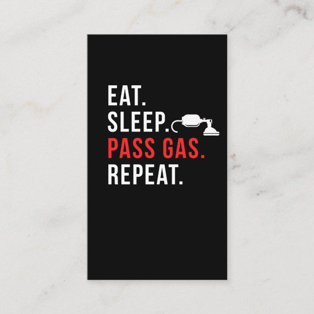 Funny Anesthesiologist Anesthesia Nurse Gas Pass Business Card (Front)