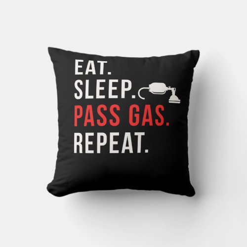 Funny Anesthesiologist Anesthesia Nurse Gas Pass Throw Pillow