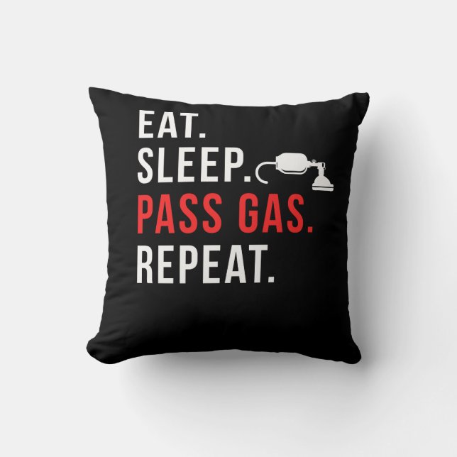 Funny Anesthesiologist Anesthesia Nurse Gas Pass Throw Pillow (Front)