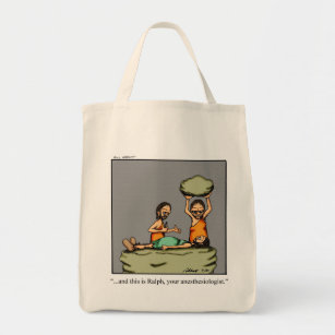 Funny Anesthesiologist Caveman Tote Bag Gift