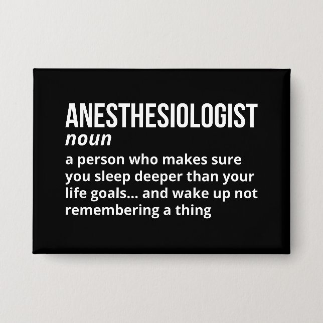 Funny Anesthesiologist Definition Button (Front)