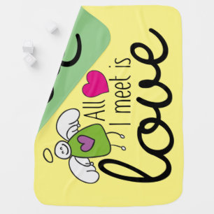 Funny Angel - All I Meet Is Love 1 Baby Blanket