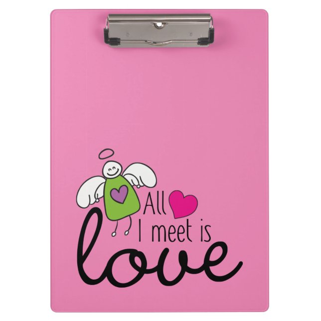 Funny Angel - All I Meet Is Love 1 Clipboard (Front)