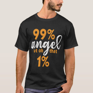 Funny Angel Devil 99 Percent Wild Side Joke Top Gi