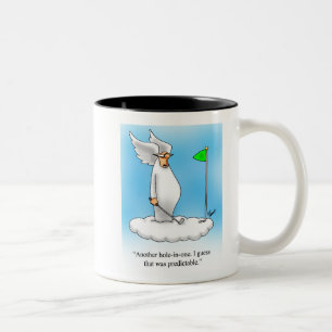 Funny Angel Golf Humor Mug! Two-Tone Coffee Mug