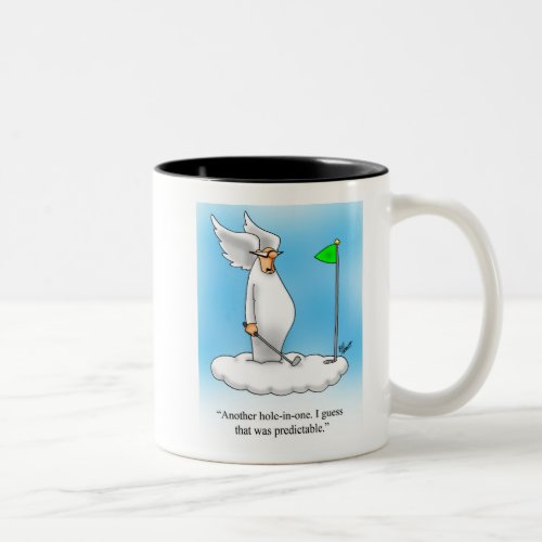 Funny Angel Golf Humor Mug Two_Tone Coffee Mug