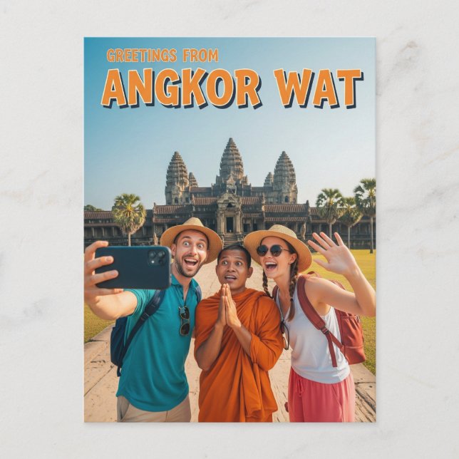 Funny Angkor Wat Cambodia Postcard (Front)