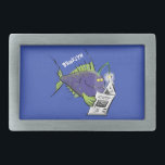 Funny angler fish cartoon belt buckle<br><div class="desc">Features our funny angler fish cartoon. Great for kids. Add your own text to make it special.</div>