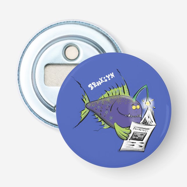 Funny angler fish cartoon bottle opener (Front)