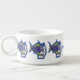 Funny angler fish cartoon bowl