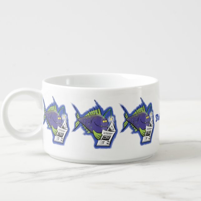 Funny angler fish cartoon bowl (Right)