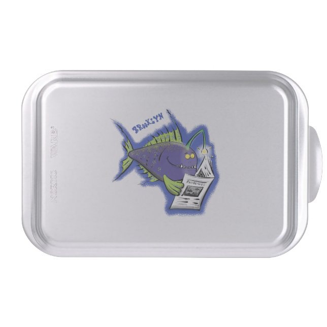 Funny angler fish cartoon  cake pan (Front)