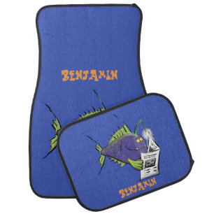 Funny angler fish cartoon car floor mat