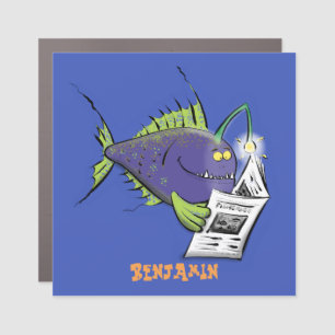 Funny angler fish cartoon car magnet