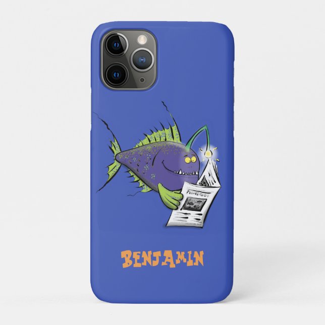 Funny angler fish cartoon Case-Mate iPhone case (Back)