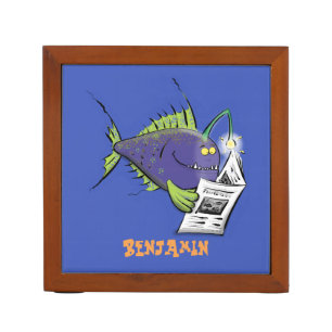 Funny angler fish cartoon desk organizer