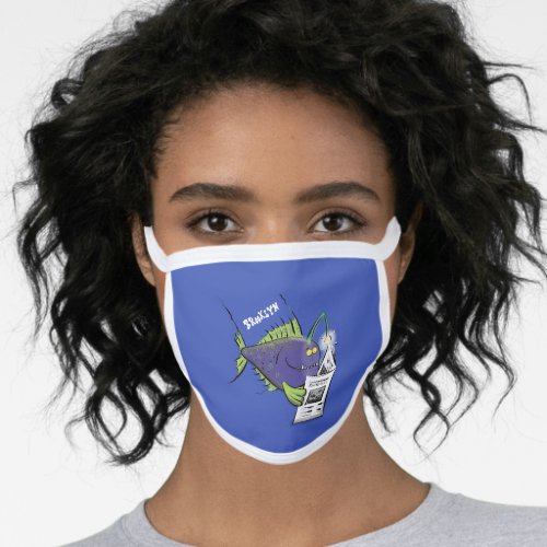 Funny angler fish cartoon  face mask