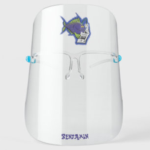 Funny angler fish cartoon  face shield