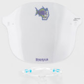 Funny angler fish cartoon face shield (Front w/Glasses)