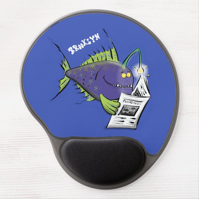 Funny angler fish cartoon gel mouse pad (Front)