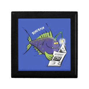 Funny angler fish cartoon gift box