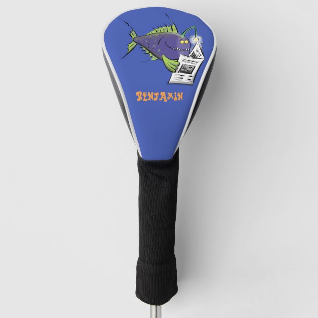 Funny angler fish cartoon golf head cover (Front)