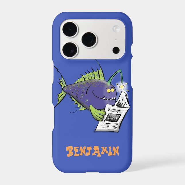 Funny angler fish cartoon iphone case (Back)