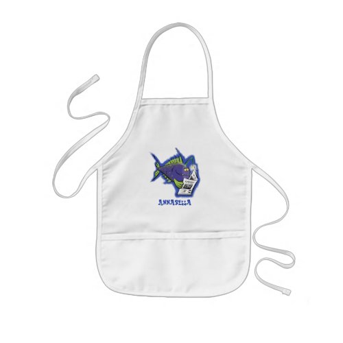 Funny angler fish cartoon kids apron