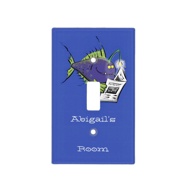 Funny angler fish cartoon  light switch cover (Front)