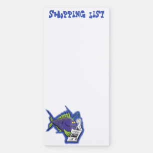 Funny angler fish cartoon magnetic notepad