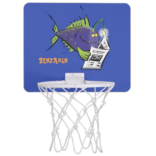 Funny angler fish cartoon mini basketball hoop (Front)